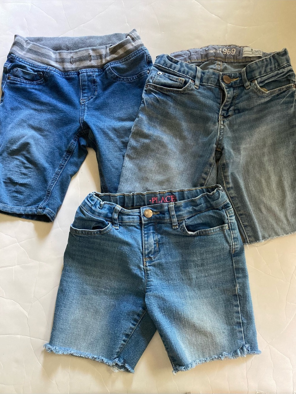Girls size 8 denim cutoff shorts lot camp gap TCP
